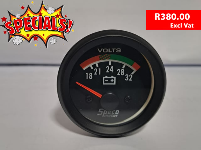 Speco Meter Street 50mm 32 Volt Voltmeter Gauges